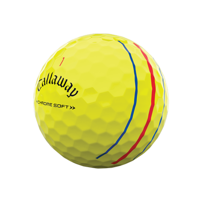 2020 Chrome Soft Triple Track Yellow Personalized Overrun Golf Balls