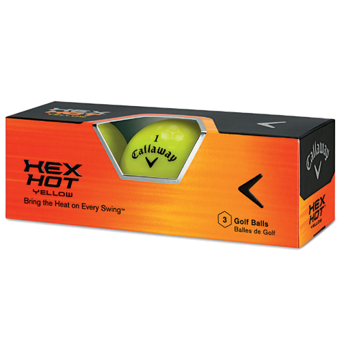 HEX Hot Yellow Golf Balls - View 3