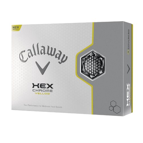 HEX Chrome Yellow Golf Balls - View 1